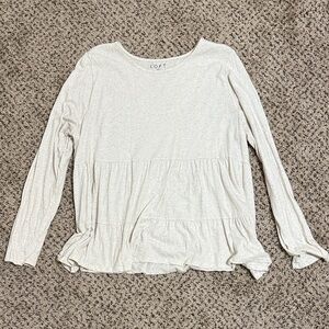 LOFT Off-White Long Sleeve Women's Tee